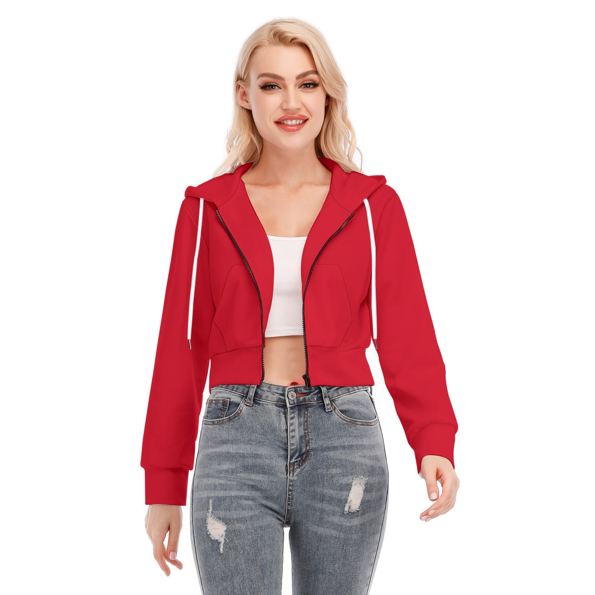 Women's Crop Top zip up Hoodie