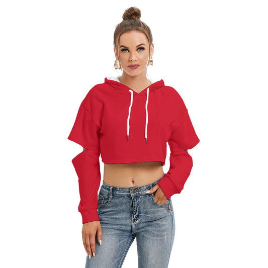 Women's Heavy Fleece Hoodie With Hollow Out Sleeve