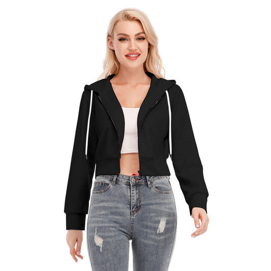 Women's Crop Top zip up Hoodie