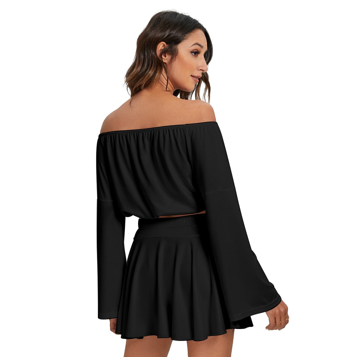 women off shoulder ,Top And Skirt Set