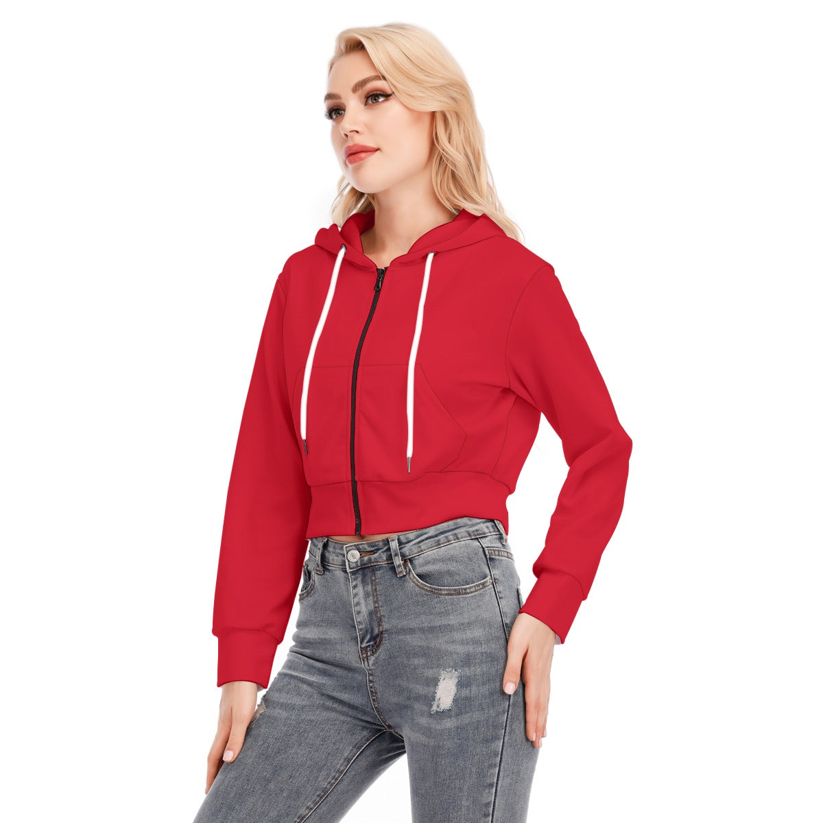 Women's Crop Top zip up Hoodie